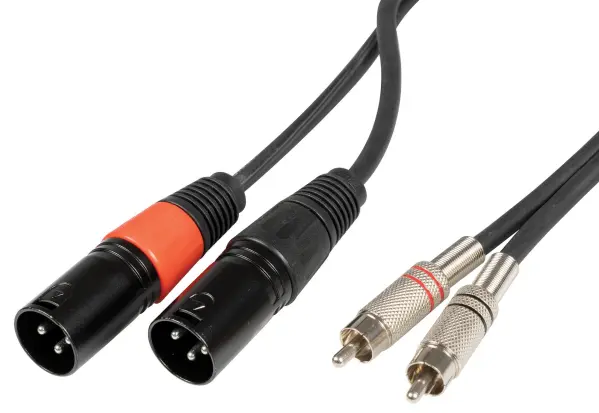 Citronic 2x RCA to 2x XLR Male Audio Lead, 0.75m