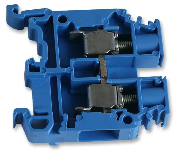 TE Connectivity 2 Way 800V DIN Rail Mount Terminal Block, 22-10AWG - Blue 41A