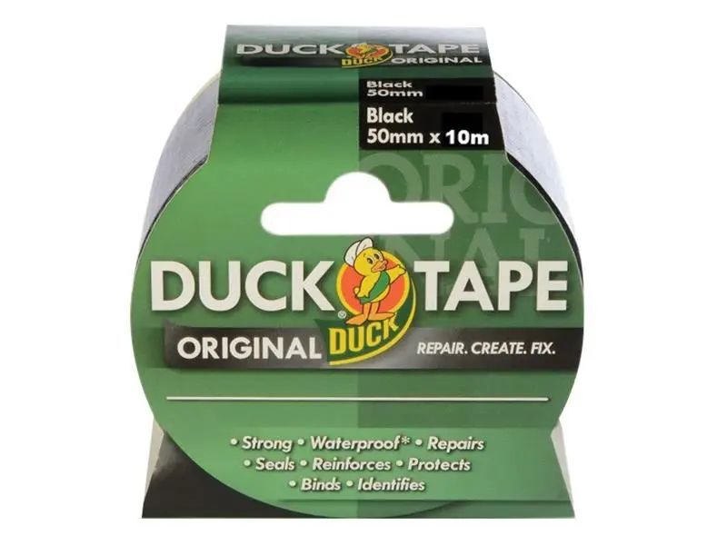 Shurtape Duck Tape Original, Dubh, 50mm x 10m