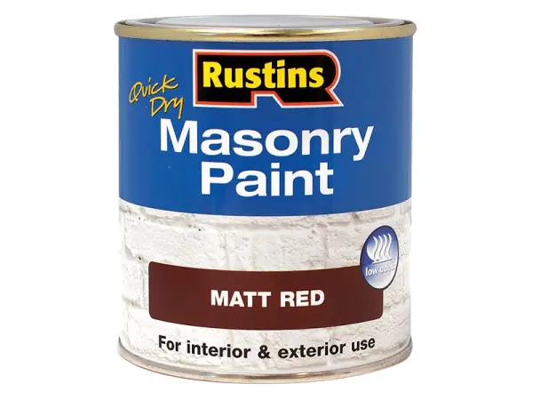 Rustins Pittura per Muratura a Rapida Asciugatura, Rosso Opaco, 250ml