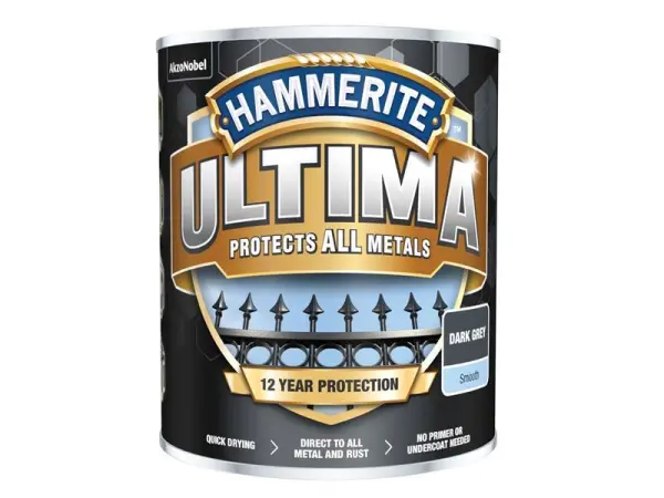 Hammerite Ultima Metaalverf Effen Donkergrijs 750ml