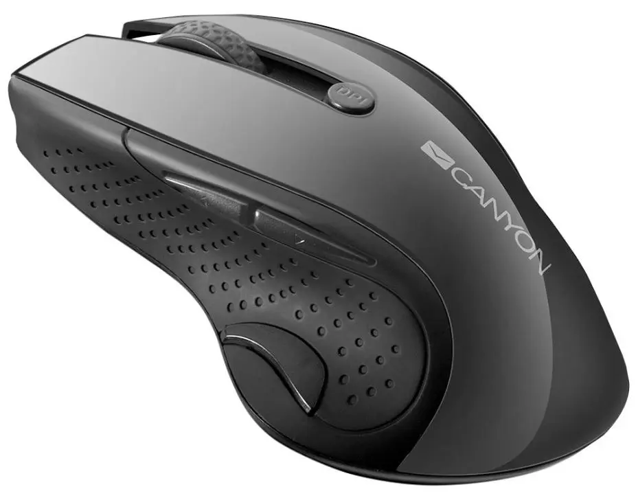 CANYON Wireless Optical Mouse with Blue LED Sensor, Black