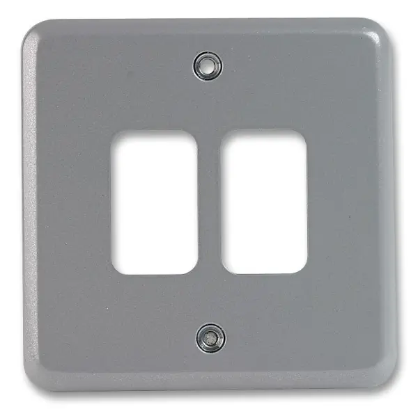 MK Grid Plus 2 Gang Μεταλλική Πλάκα Μπροστά