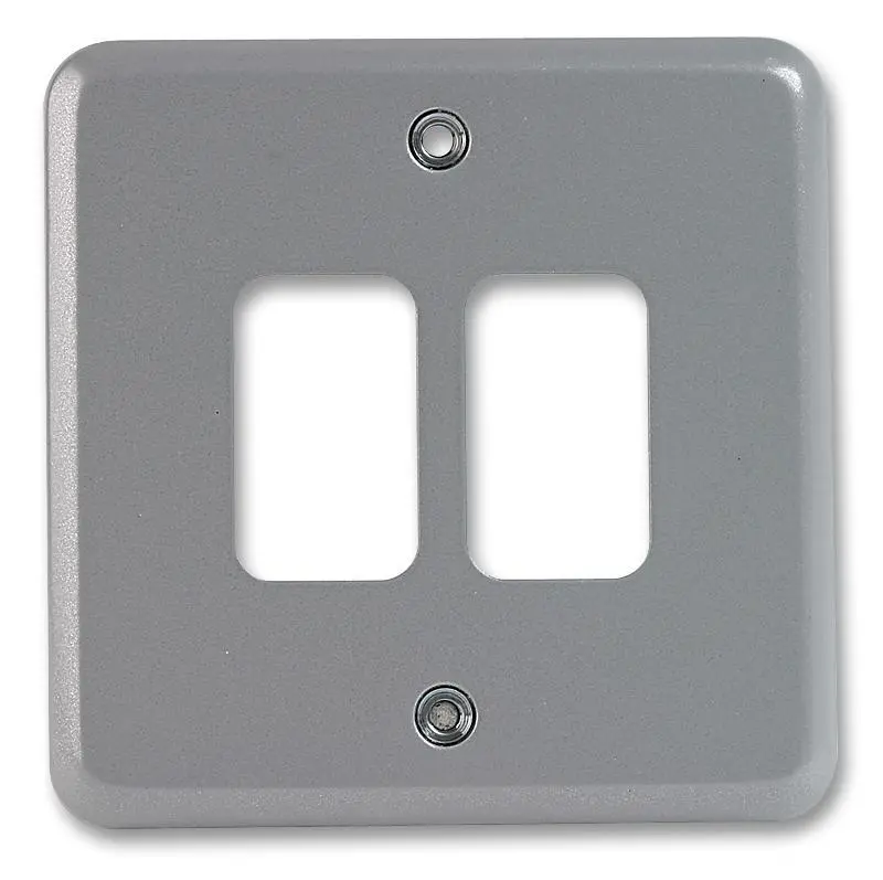 MK Grid Plus 2 Gang Μεταλλική Πλάκα Μπροστά