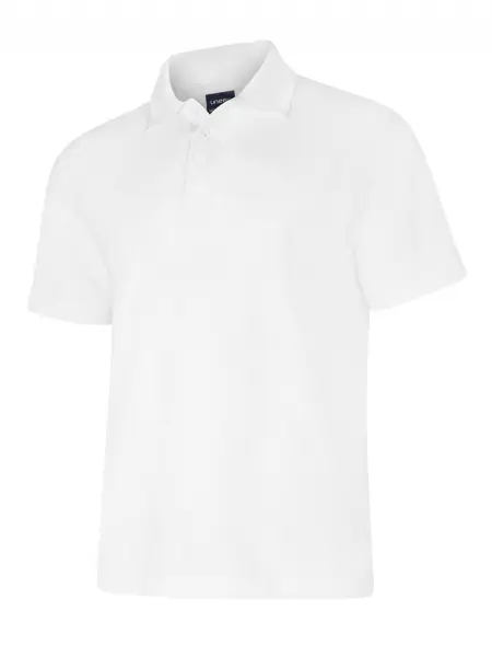 Polo Deluxe Unisexe Uneek, 50% Polyester 50% Coton, Blanc, Taille M