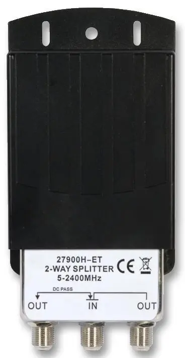 LABGEAR 2-Wege-Splitter mit Aufsatzgehäuse für Außenbereich, 5-2400MHz