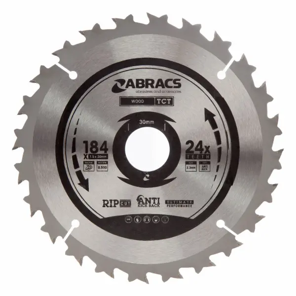 Abracs Lama TCT18424 per Sega Circolare, 184mm 24D per Legno