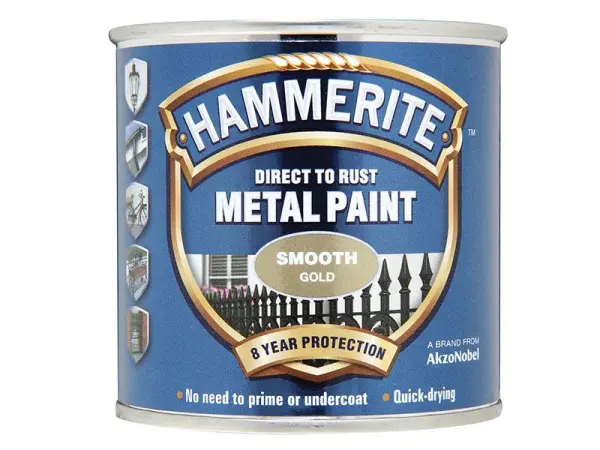 Hammerite Direkt Rost Metallfarbe Gold, glänzend, 250ml