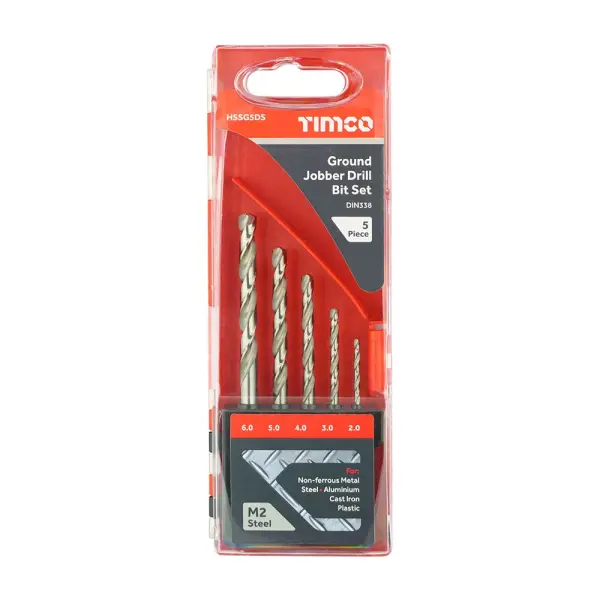 Timco 工程級M2高速鋼鑽咀套裝 (5件裝)