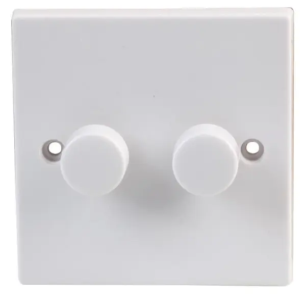 PRO ELEC 2 Gang 2 Way Dimmer Switch, White, 250W