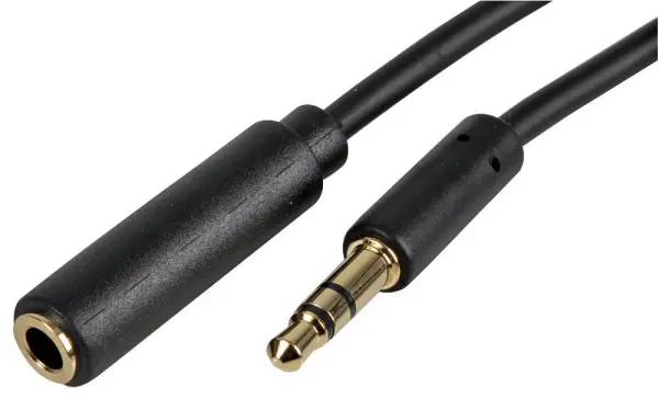 PRO SIGNAL 3.5mm Stereojack Verlengkabel, Slank, 5m, Zwart
