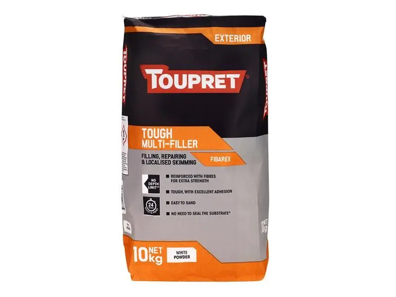 Toupret Tough Multi-filler 10kg - Masilla reforzada con fibras para exteriores