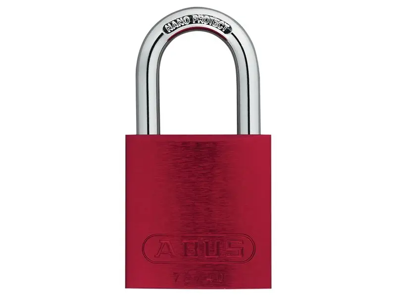 ABUS 72/40mm アルミニウム製 南京錠 同キー対応 レッド