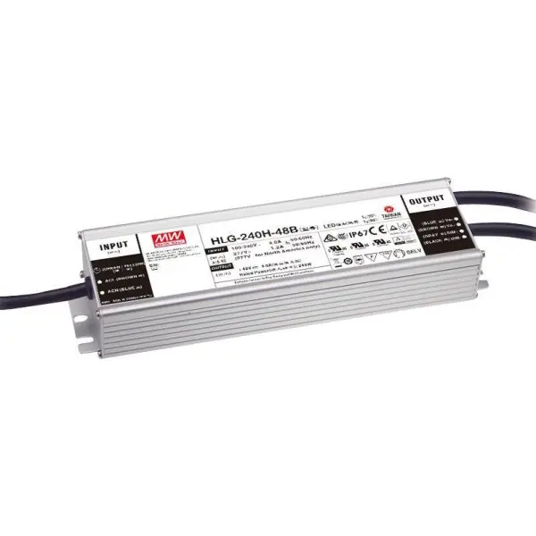 MEAN WELL HLG-240H-48B LED Driver, 48V 5A 240W IP67