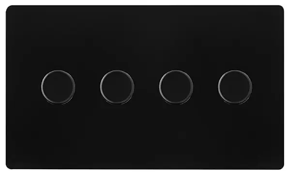 4 Gang 2 Way Dimmer Switch, Black, 100W