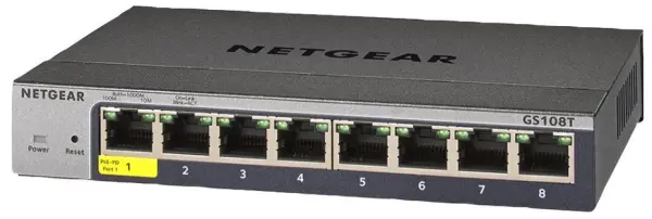 NETGEAR Switch Gigabit Smart Pro 8 Portas, Gerido L2/L3, Gestão em Nuvem