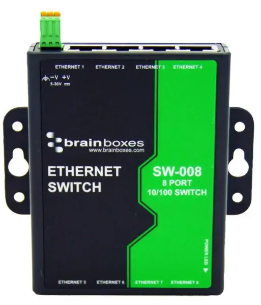 BRAINBOXES SW-008 8-Port Industrial Ethernet Switch