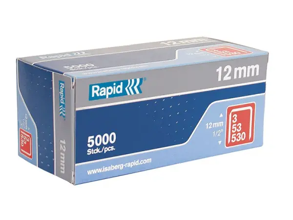 Rapid 53/12B Grampos Galvanizados de 12mm, Caixa com 5000