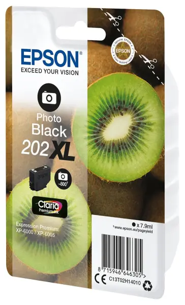 Epson 202XL High Capacity Ink Cartridge, Photo Black
