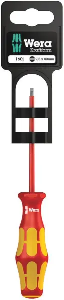 Wera 160 i SB VDE Tournevis isolé à fente, 0,4x2,5x80mm
