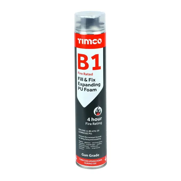 Timco B1 Feuerfester PU-Montageschaum - Kartusche (750ml, 1 Stück)