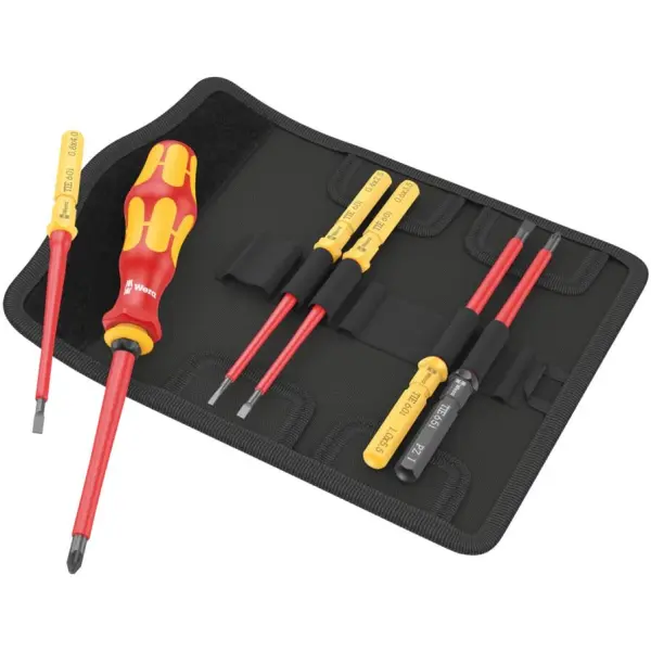 Set de tournevis compact Kraftform VDE 7 pièces Wera avec repère d'outil