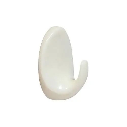 Timco Oval Self-Adhesive Hooks, White, Plastic, 37.5x28mm (5 Pack)