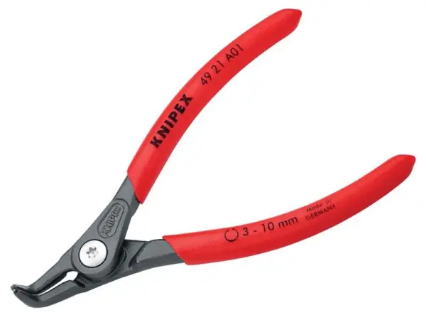 Knipex Kleště na vnější pojistné kroužky s ohnutou špičkou 90°, rozsah 3-10mm