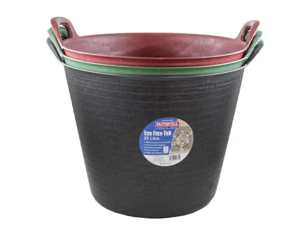 Faithfull Eco Flex Tub - 25 litre Triple Pack