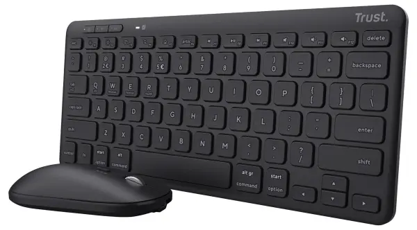 Trust Lyra Multi-Device Wireless Keyboard & Mouse Deskset, Black