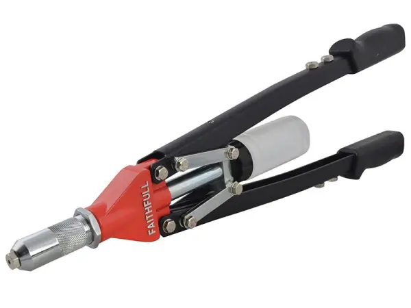 Faithfull Heavy-Duty Long Arm Riveter with 5 Nozzles