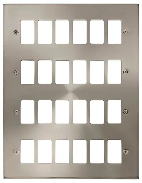 GRIDPRO Deco Frontplate, 24 Gang, Satin Chrome