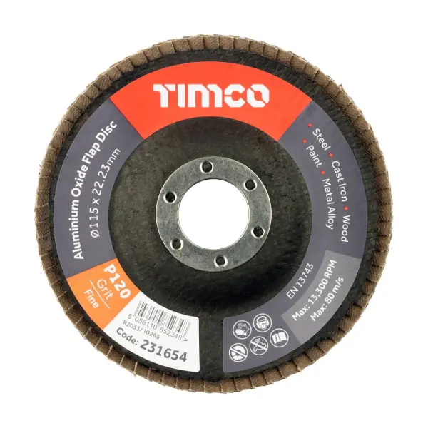 Timco Flap Grinding Discs, Aluminium Oxide, Set - P120