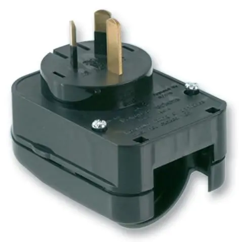 Grounded Euro to Australian Converter Plug 10A Black