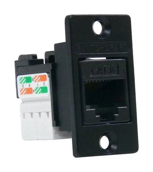 Adaptateur panneau RJ45 Cat6 vers IDC Switchcraft NH Series, Noir