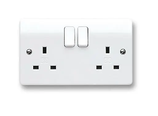 MK Logic Plus 13A 2군 더블폴 스위치 소켓, 화이트