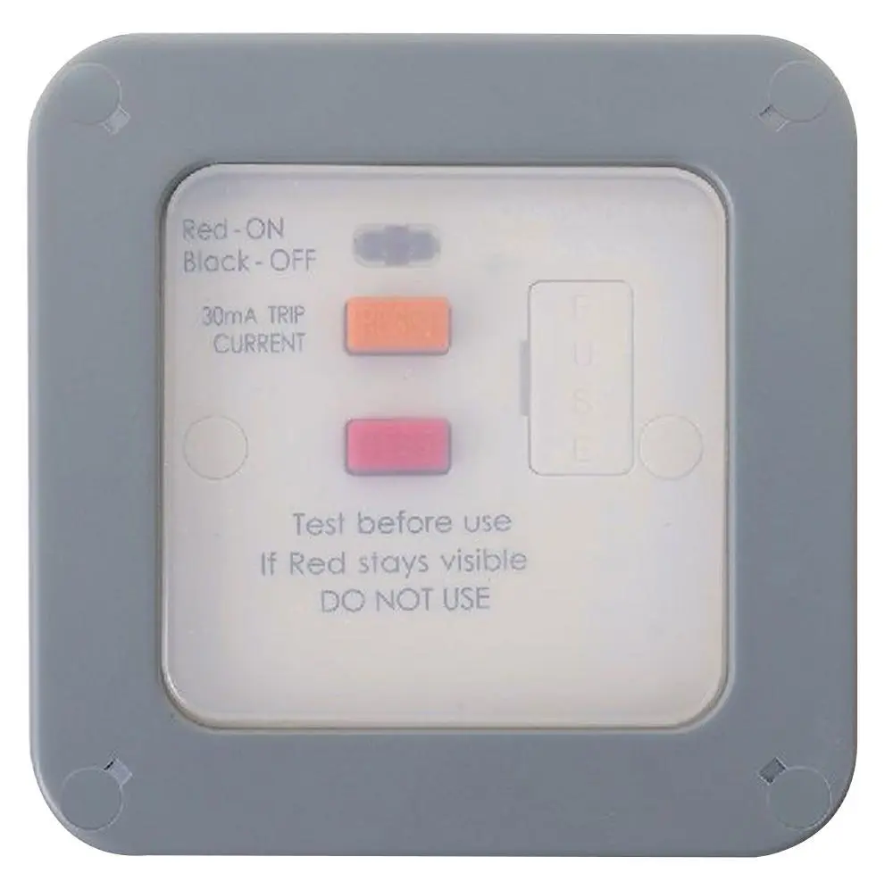 BG Electrical Interruttore con Fusibile e RCD per Esterno 13A