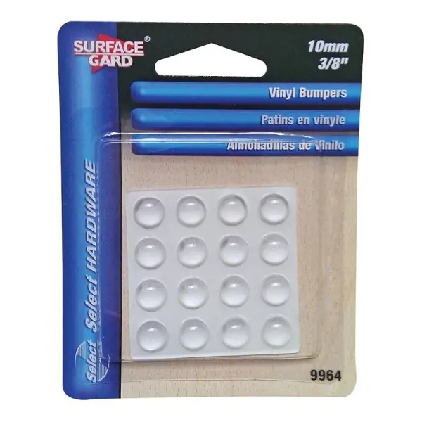 Surf Surface Gard Clear Vinyl Round Pads, 10mm, Pack of 16