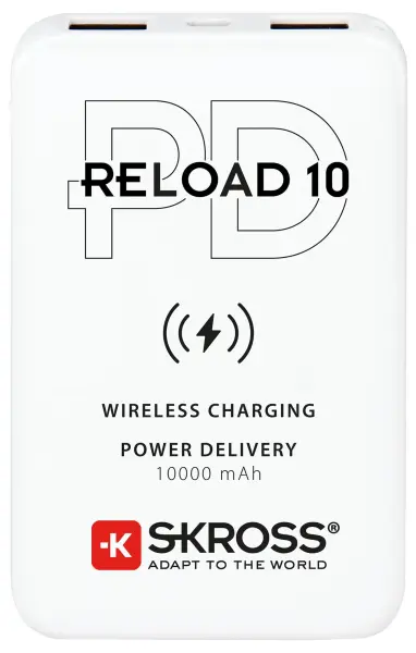 SKROSS RELOAD 10 Qi PD Power Bank, 10000mAh, 2x USB-A, 1x USB-C