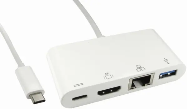 PRO SIGNAL USB-C naar HDMI/USB 3.0 & Ethernet Adapter met PD