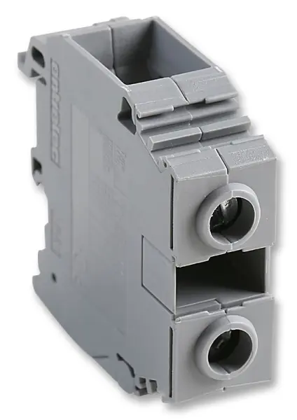 TE Connectivity 2 Way 800V DIN Rail Mount Terminal Block, 22-10AWG - Grey 125A