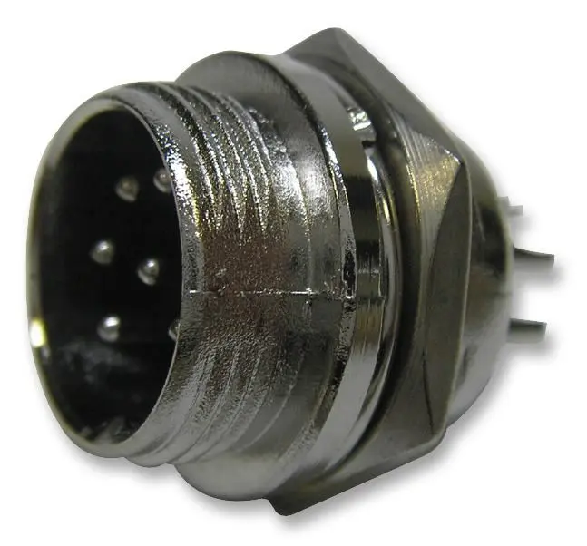 Pro Signal Conector Panel Montado 6-Polos, Corpo Latão, Ligação por Solda