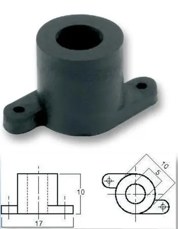 HiLo Porte-capsule microphone en caoutchouc pour micro électret 6mm