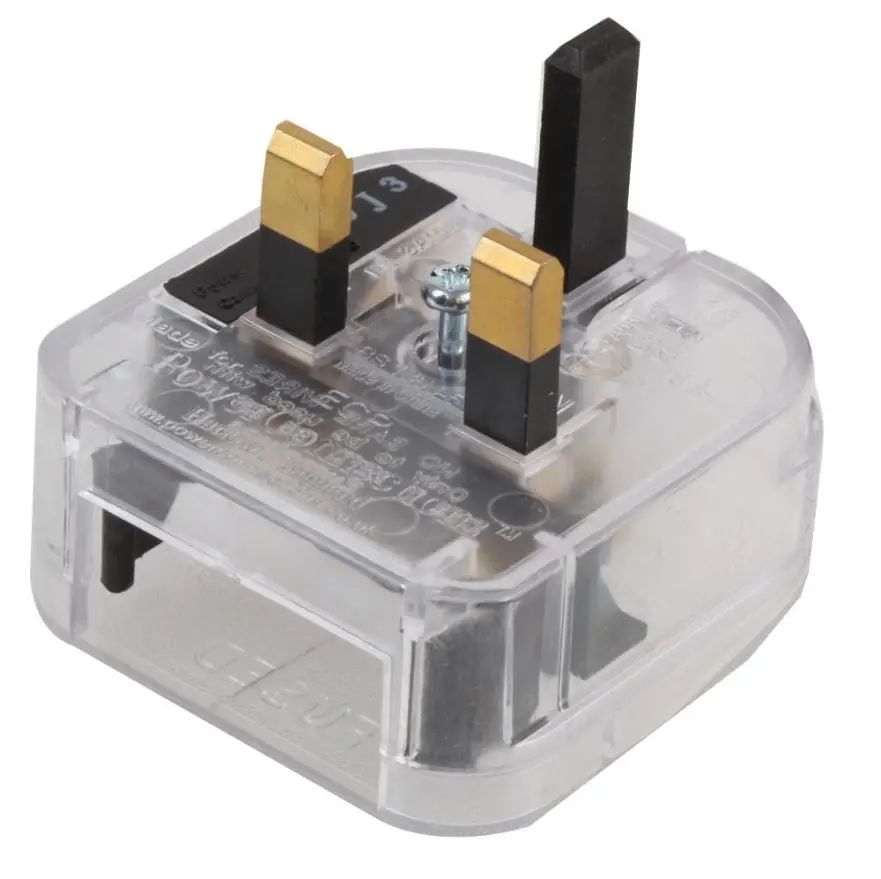 POWERCONNECTIONS Euro to UK Converter Plug, 3A, Transparent