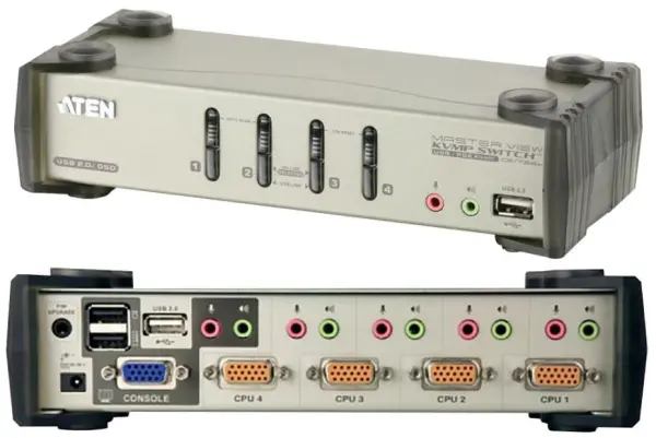 ATEN TECHNOLOGY - 4端口 PS/2-USB VGA/音頻 KVM 切換器 帶屏幕選單