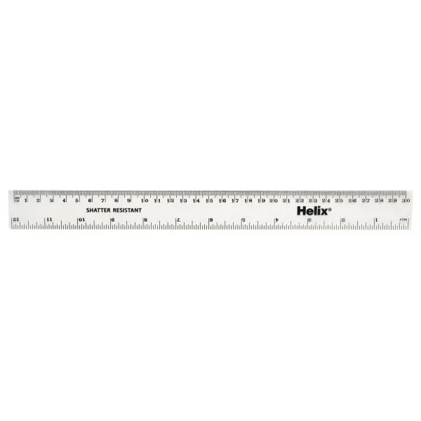 HELIX 30cm Shatter Resistant Clear Ruler