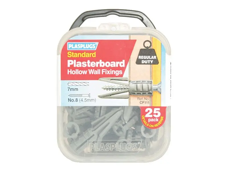 Plasplugs Standard Plasterboard Fixings Pack of 25