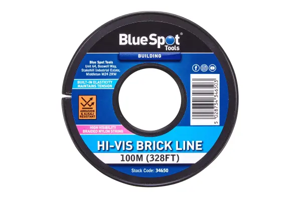 Blue Spot Tools - Liniarka Ceglana Hi-Vis, Nylon, 100 m