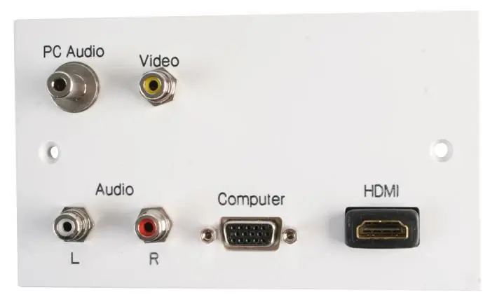 PRO SIGNAL 2G AV stěnový panel, bílý, 1x Phono, 2x Phono, VGA, HDMI