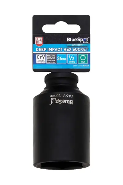 Blue Spot Tools 重型冲击六角套筒 36mm 1/2英寸驱动